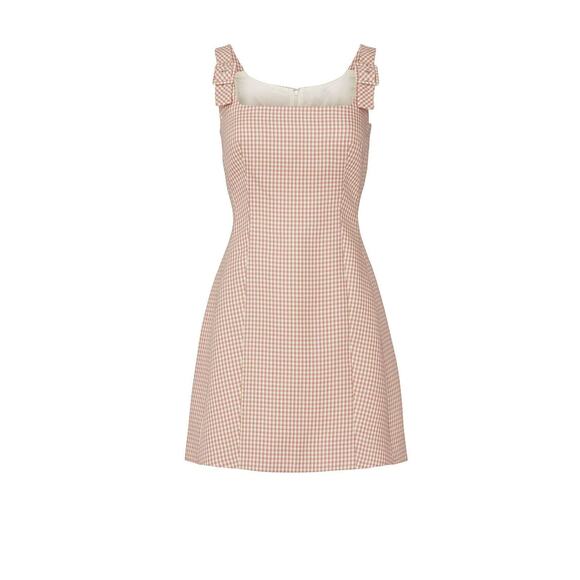 Alexa Chung Eliza Houndstooth Square Neck Fitted Dress - 10 - Picture 1 of 5